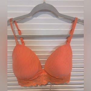 Cosabella Never Say Never Breeze Orange Lace Padded Bra Size Large NWT